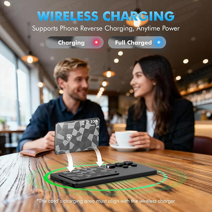 【for iOS&Android】 Airtag Wallet Tracker Card, Ultra-Thin Smart Card, Credit Card Size Bluetooth Tracker for Wallet Passport, Works with Apple Find My & Google Find Hub, Wireless Charging, Loud Alarm