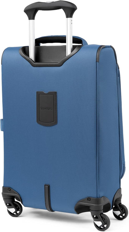 Travelpro Maxlite 5 Softside Expandable Luggage with 4 Spinner Wheels, Lightweight Suitcase, Men and Women, Ensign Blue, Compact Carry-on 20-Inch