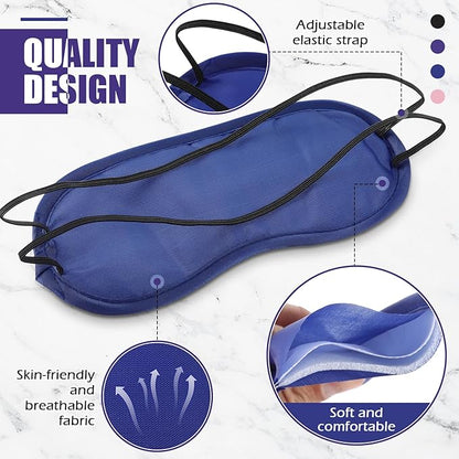 Tarpop 200 Pcs Eye Mask Sleeping Blindfold Eye Cover with Adjustable Strap for Games Party Team Building Travel Individually Wrapped Sleep Mask for Women Men (Black,Blue,Purple,Pink)