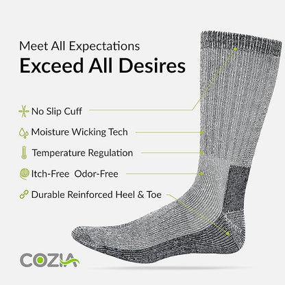 COZIA Merino Wool Socks for Men and Women Warm thermal Boot Hiking Socks 3 Pairs