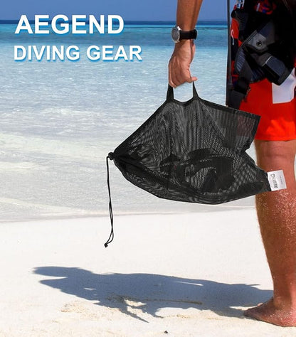 Aegend Snorkeling Gear for Adults Youth Kids, Dry Snorkel Set Panoramic View Enhanced Anti-Leak and Anti-Fog Technology, Adjustable Strap for Snorkeling Scuba Diving Swimming with Mesh Bag