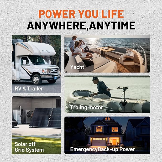 12V 300Ah (310Ah) LiFePO4 Lithium Battery – Max. 3968Wh, 15000+ Deep Cycle Battery 100A BMS, Low-Temp Cut off | A+ Grade Cells for Marine, Trolling Motor, Off-Grid Home Energy Storage, Van Life-2 PACK