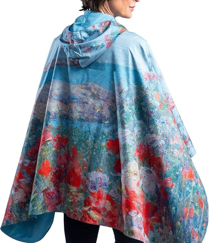 RainCaper Hassam Celia’s Garden Womens Rain Cape Poncho with Hood Reversible