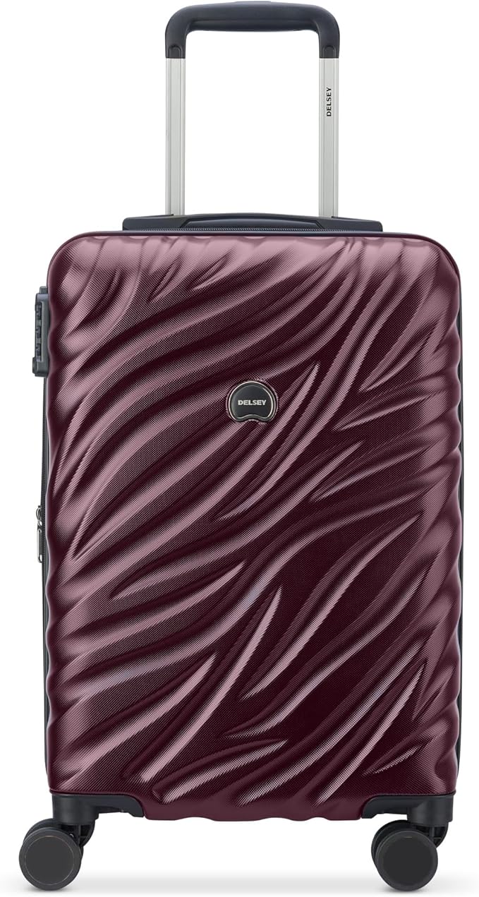 DELSEY PARIS Alexis Hardside 3-Piece Set, Expandable Luggage with 4 Spinner Wheels, Lightweight Suitcase, 21" Carry-On, 25" Checked Medium, 29" Checked Large, Burgundy