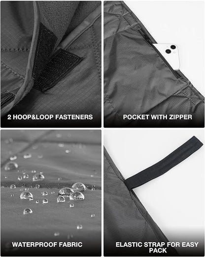 Large Waterproof Stadium Blanket, Soft Warm Fleece Camping Blanket Windproof for Cold Weather, 79"x 59" Triple Layers for Outdoor Sports, Concerts, Car, Dog