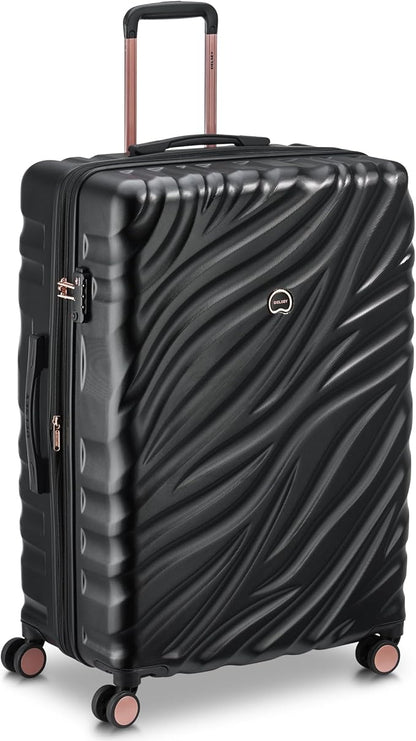 DELSEY PARIS Alexis Durable Luggage, Expandable Lightweight 4-Wheel Spinner, Easy Grip Handles for Smooth Mobility, TSA-Lock Incorporated, Men and Women, Black/Rose Gold, Check-In 29-Inch