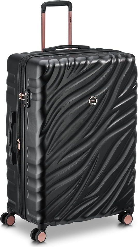 DELSEY PARIS Alexis Durable Luggage, Expandable Lightweight 4-Wheel Spinner, Easy Grip Handles for Smooth Mobility, TSA-Lock Incorporated, Men and Women, Black/Rose Gold, Check-In 29-Inch