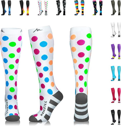 NEWZILL Medical Compression Socks for Women & Men, 20-30 mmHg Knee-High Support for Circulation, All-Day Comfort for Work Travel Running Cycling and Fitness