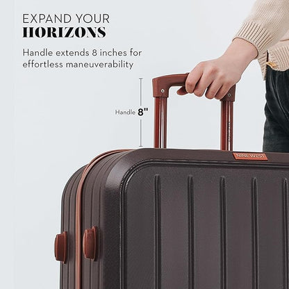 Nine West Bali 32 inch Luggage with Spinner Wheels – Chocolate Hardshell Extra Large Suitcases for Travel with Packing & Laundry Bag – Large Lightweight Suitcase with Wheels – Checked Luggage