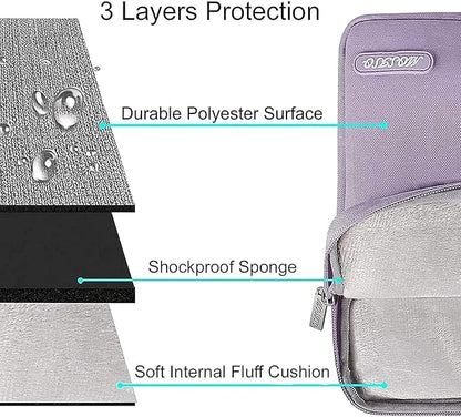MOSISO Laptop Case 14 inch, 14 inch Laptop Sleeve Compatible with HP Lenovo Dell ASUS Acer, HP Stream, Dell Latitude, Lenovo IdeaPad, Polyester Vertical Computer Sleeve Bag with Pocket, Purple