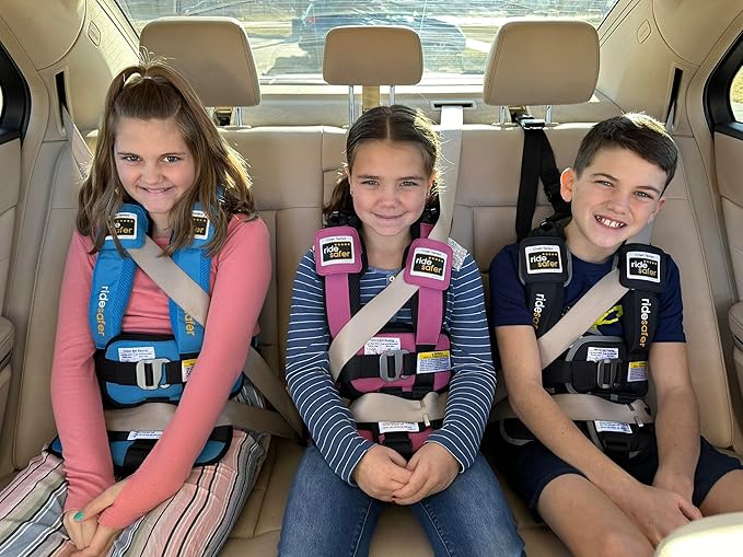 RideSafer - Small Pink, Lightweight, Compact, Portable Car Seat - Perfect for Travel and Everyday Child Safety (Pack of 6)