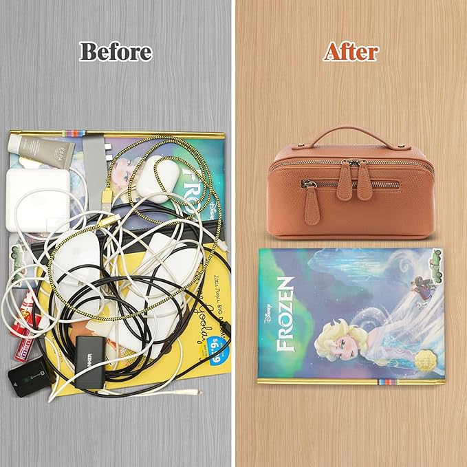Electronic Organizer Accessory Tech Pouch Water Resistant Travel Bag for MacBook Charger, Cables, Power Bank, Hard Drive, Cords Storage，with Removable Card Slots for Memory Card(brown)