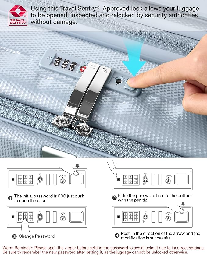 Hanke 20 Inch Expandable Carry On Luggage Airline Approved Top Opening Hard Shell Suitcases with Wheels Lightweight Travel Luggage Carry On Suitcase for Woman Men-Grey