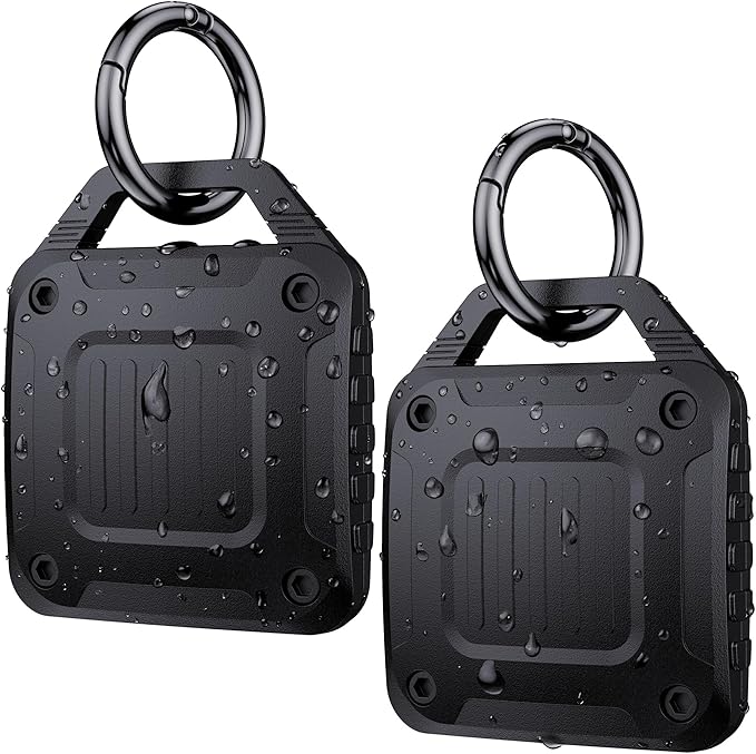 DDJ 2-Pack IPX8 Waterproof for AirTag Holder Case Keychain, Rugged Protective Case for Apple Airtag with Key Ring, Ultra Durable Air Tags Holder for Dog Collar/Luggage/Key/Backpack, Easy to Install