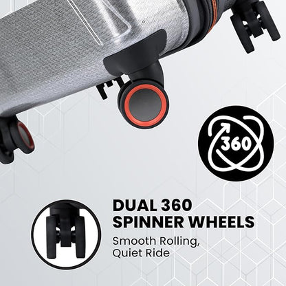 Spyder Traverse 20 Inch Carry On Expandable Hardside Upright Suitcase with 360° Spinner Wheels, TSA Approved Lock, Silver