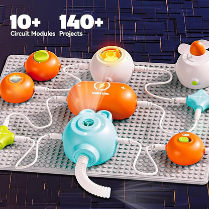 Science Kits for Kids - STEM Kits for Kids, Electronics Exploration Kit, 140+ Projects, 10+ Circuit Parts, STEM Educational Toy Gifts for Kid Boys Girls Ages 3 4 5 6 7 8 9 10 11 12