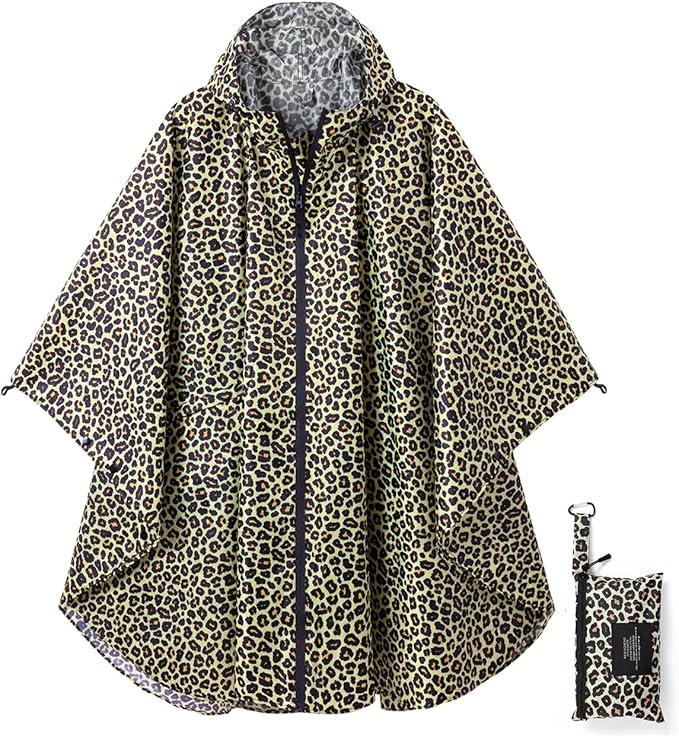 Rain Poncho Jacket Coat Hooded Zipper Style for Women/Men/Adult with Pocket