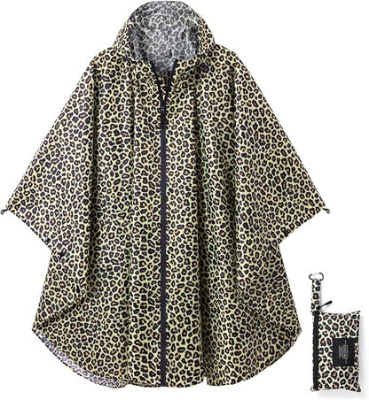Rain Poncho Jacket Coat Hooded Zipper Style for Women/Men/Adult with Pocket