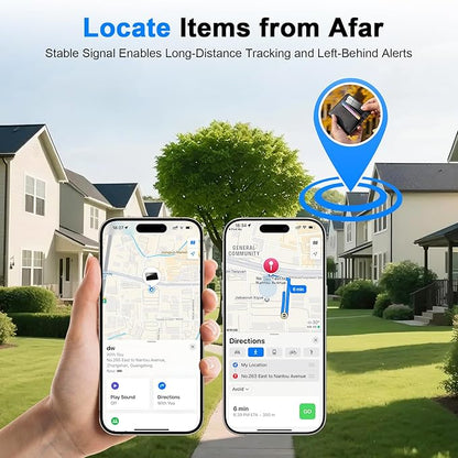 Compatible with AirTag Wallet Tracker, Smart Card Finder, Apple MFi Compatible (iOS Only), App Controlled Anti Loss GPS Tracker, IP68 Waterproof, Item Locator for Luggage Tags, Purses, Black
