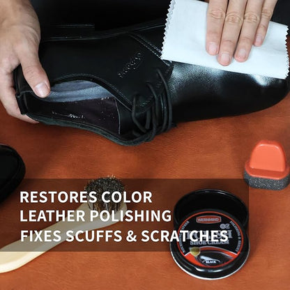 Black Brown Shoe Polish Kit Saddle Soap Mink Oil Leather Boot Shoe Shine Kit Conditioner Cream Wax Care Clearner Set