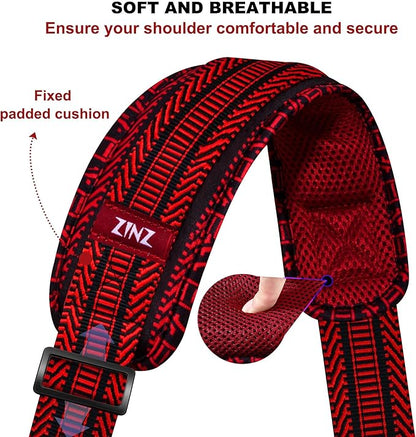 ZINZ 79.5" Universal Strap with Ultra-Thick Fixed Breathable Pad - Adjustable Heavy-Duty Shoulder Strap for Laptop, Crossbody, Luggage, Gym, Camera Bag and More - TH01B02