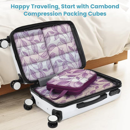 Cambond Compression Packing Cubes for Travel Women - Expandable Travel Bags Luggage Organizers Travel Essentials Compression Cubes for Travel Carry on Suitcases Organizer