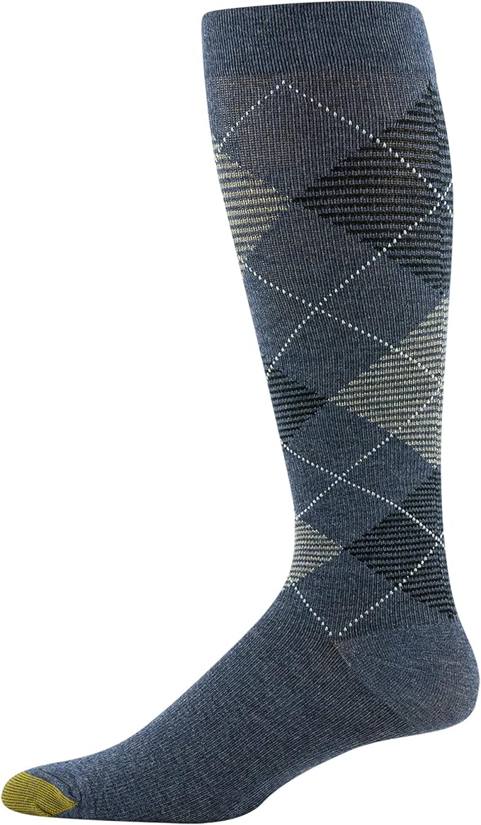 GOLDTOE Men's Mild Compression Over The Calf Socks, Multipairs