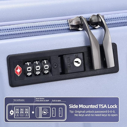 29 Inch Luggage with Expansion & Side Opening Design, 50 * 31(35)*76cm, 117L~133L Ligthweight ABS+PC Hardshell Checked Suitcase, TSA Lock & YKK Zipper with HINOMOTO 360° Wheels, LiLac Purple