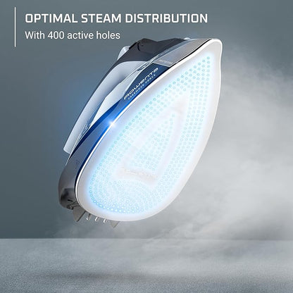 Rowenta Freemove Cordless Iron with Steam, 1600 Watts, Stainless Steel Soleplate, Rapid Heating, Portable Steamer for Clothes, Rechargeable for Wireless Ironing, Handheld Steamer Iron, Blue, DE6730