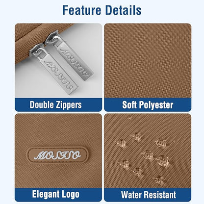 MOSISO Laptop Case 14 inch, 14 inch Laptop Sleeve Compatible with HP Lenovo Dell ASUS Acer, HP Stream, Dell Latitude, Lenovo IdeaPad, Polyester Vertical Computer Sleeve Bag with Pocket, Mocha