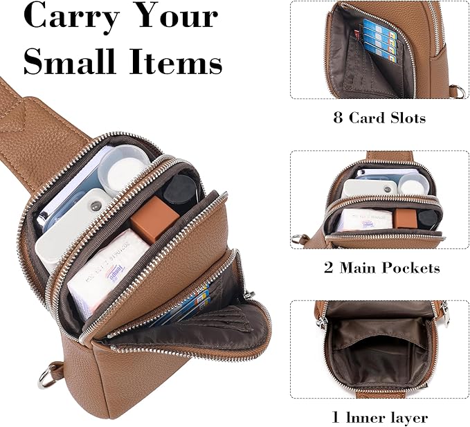 INICAT RFID Blocking Sling Bag,Anti Theft Crossbody Bags for Women,Travel Gifts Cross Body Purses Vegan Leather