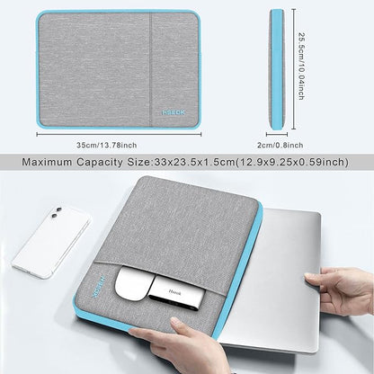 Slim Laptop Case 13.3 14 inch Sleeve, Rainproof & Shockproof Carrying Case for Notebooks Compatible with MacBook Pro 14" and All Models 13.3" MacBook Air/Pro, Most Popular 13"-14" PC,Gray-Blue