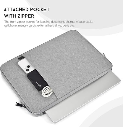 14 inch Laptop Sleeve Case for HP Lenovo Dell ASUS Acer Chromebook 14, HP Stream 14, Dell XPS 15, Inspiron 14, Lenovo ideapad 14, Asus Zenbook 14, Razer Blade 15 Water-Resistant Computer Bag -Grey