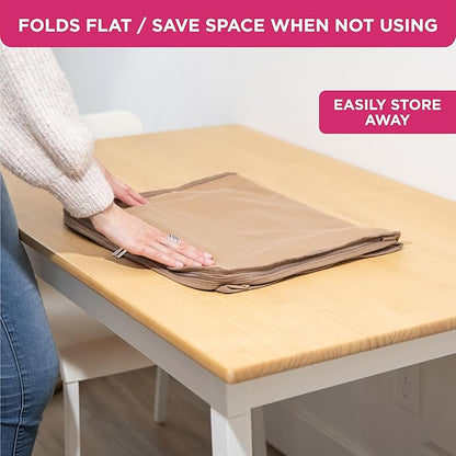 Cedar Clothes Storage Bag Organizer – Protects from Moths, Moisture, Dirt & Dust – Set of 2 Underbed Storage Bags for Clothes, Cashmere Sweaters, Bedding & More - Underbed Storage - Beige