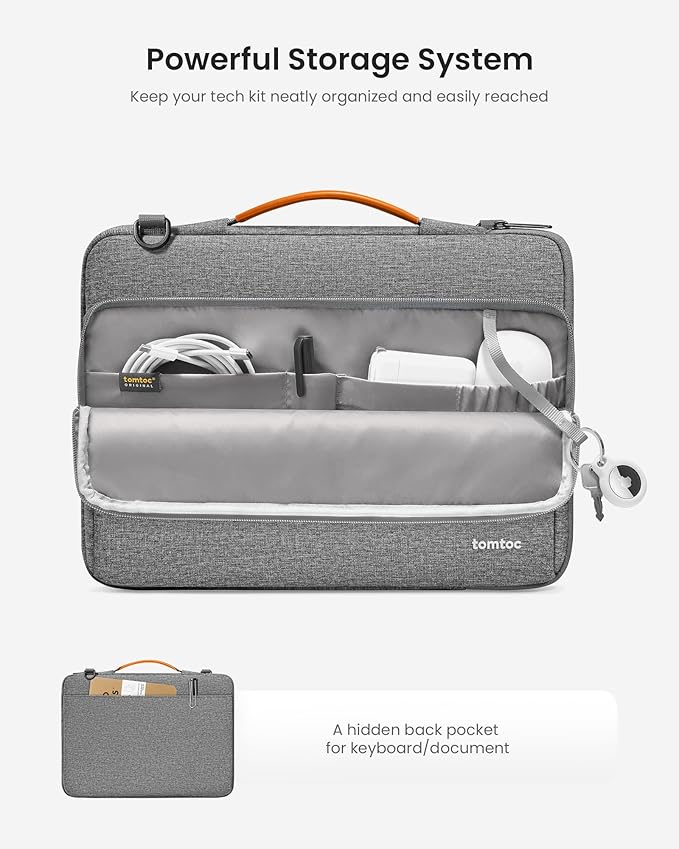 tomtoc 360 Protective Laptop Shoulder Bag for 15-inch 2025 MacBook Air M4/A3241, M3/A3114, M2/A2941, 15 Inch Dell XPS,15-in Microsoft Surface Laptop 7/6/5, Water-Resistant Laptop Accessory Sleeve Case