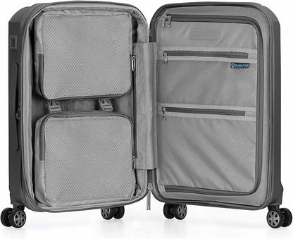 Traveler's Choice Pagosa Indestructible Hardshell Expandable Spinner Luggage, Gray, 22-Inch Carry-on