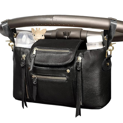 miss fong Universal Stroller Organizer with Insulated Cup Holder Stroller Caddy Baby Storage Bag with Adjustable Strap, Fits for like Uppababy, Baby Jogger, Britax, Umbrella