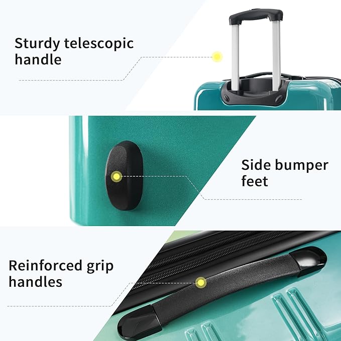 Hardshell Luggage Sets 3 Piece Gradient Color Expandable Suitcase with Spinner Wheels and TSA Lock