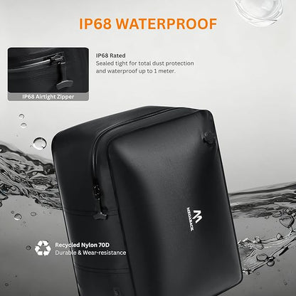 Vacuum Bags for Travel with Pump, Reusable Vacuum Compression Bags for Luggage, IP68 Waterproof, Top-open Design, Fits 20/24/28 Inch Suitcase (2PC+Pump, 43L)