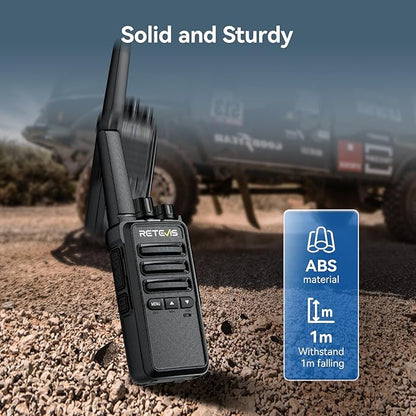 Retevis RT68B 2 Way Radio, Long Range Walkie Talkies for Adults, License Free, Heavy Duty, USB-C Charging, Two Way Radio for Hunting Camping Road Trip(2 Pack)