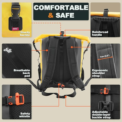 Waterproof Backpack Dry Bag 35L/55L/85L– Heavy Duty Roll-Top Hiking Backpack Sack Keeps Gear Dry for Travel, Kayaking, Boating, Camping, Rafting and Fishing