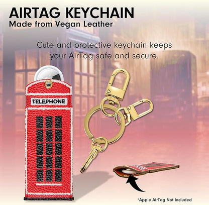 Sonix Keychain Case Compatible with Apple AirTag | Protective AirTag Cover Keychain Charm | Telephone Booth Charm | Phone Box