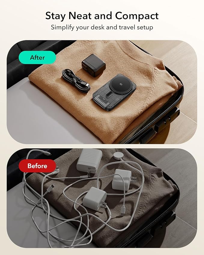 ESR 3 in 1 Charging Station for Apple, Qi2.2 25W MagSafe Charger with CryoBoost, Phone-Cooling Wireless Charging Station, Foldable, for iPhone 17/16 with iOS 26, AirPods, Apple Watch, Frosted Graphite