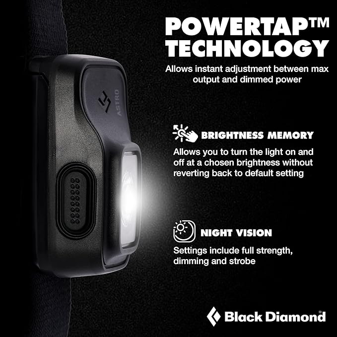BLACK DIAMOND Astro 300 Headlamp | 300 Lumens | 3X AAA Batteries Included | Compact, Lightweight for Camping, Hiking & Climbing (Ops Black)