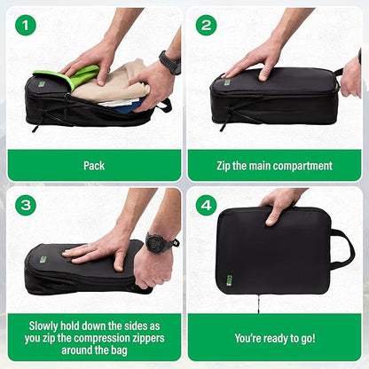 Carry On Travel Backpack Bundle | Island Hopper Travel Backpack with Toiletry Bag and Compression Packing Cube Set