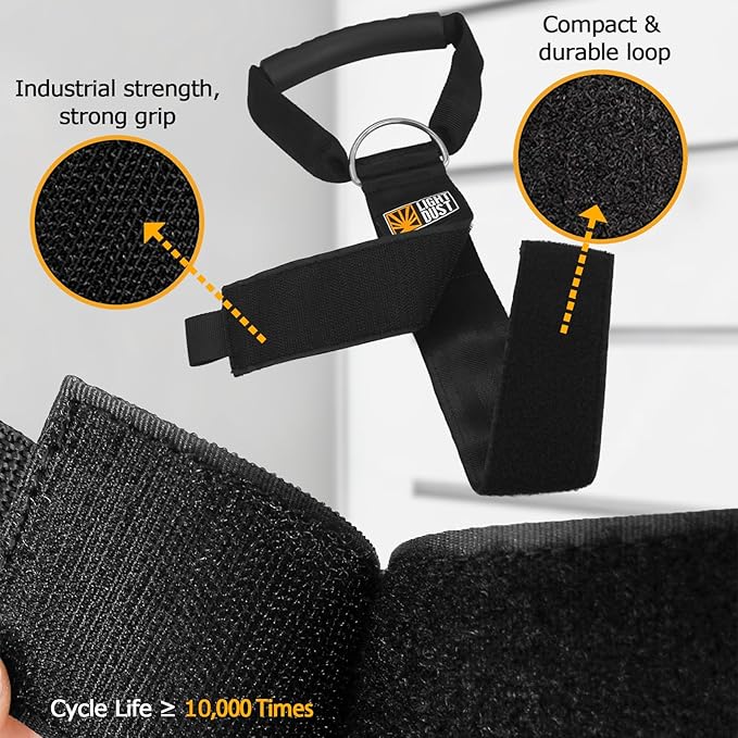 Hanging Extension Cord Holder - 4Pack 22" 35" Handle Wrap Straps with S Hooks Heavy Duty Garage Organizer Tool Hangers - Garden Hose Power Electrical Cable Rope RV Shed Storage and Organization