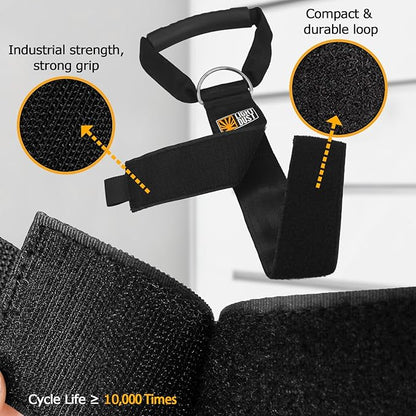 Hanging Extension Cord Holder - 4Pack 22" 35" Handle Wrap Straps with S Hooks Heavy Duty Garage Organizer Tool Hangers - Garden Hose Power Electrical Cable Rope RV Shed Storage and Organization