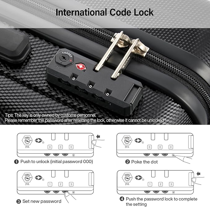 Hanke Hardshell Luggage Sets 2 Piece Extra Large Suitcases with Lock,28 Inch Luggage with Spinner Wheels, Travel Suitcase for Women Men 20 29Inch,Jet Black