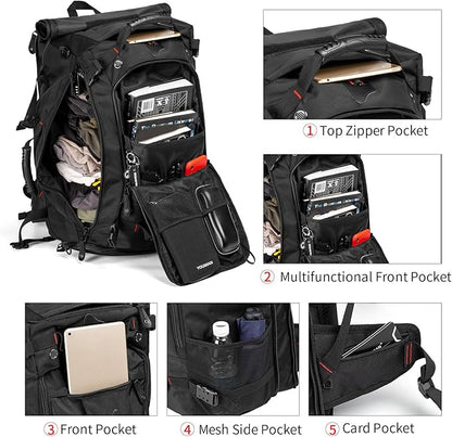 Travel Backpack Carry On Backpack Durable Convertible Duffle Bag Fit for 15.6 Inch Laptop for Men and Women hiking airplane shoes bag extendable three way uses multiple