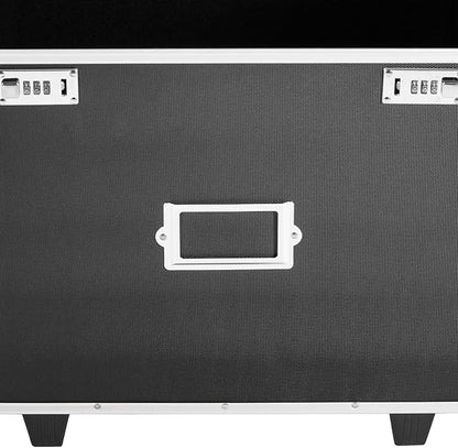 Locking File Storage Box Portable, Aluminum Alloy File Organizer Box Mobile Document Box with Wheels, Hand Pull Locking File Case File Cabinet for Home Office Hospitals Banks School (Black)